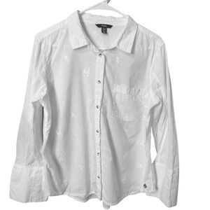 Hatley White Embroidered Button Down Shirt Women’s Medium